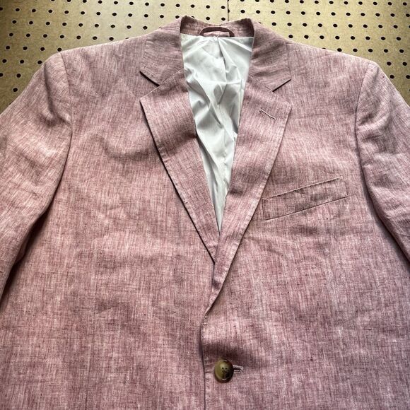 NWOT Vineyard Vines Blazer Men 42 L Soft Red Pure Linen Sport Coat Jacket 1J0126 - Picture 2 of 7